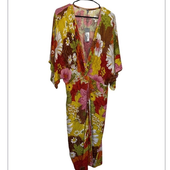 Blank dress BL^nk Floral Faux Wrap Areena Midi NWT Size Small NEW - Picture 6 of 8
